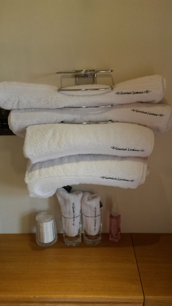 A stack of folder towels